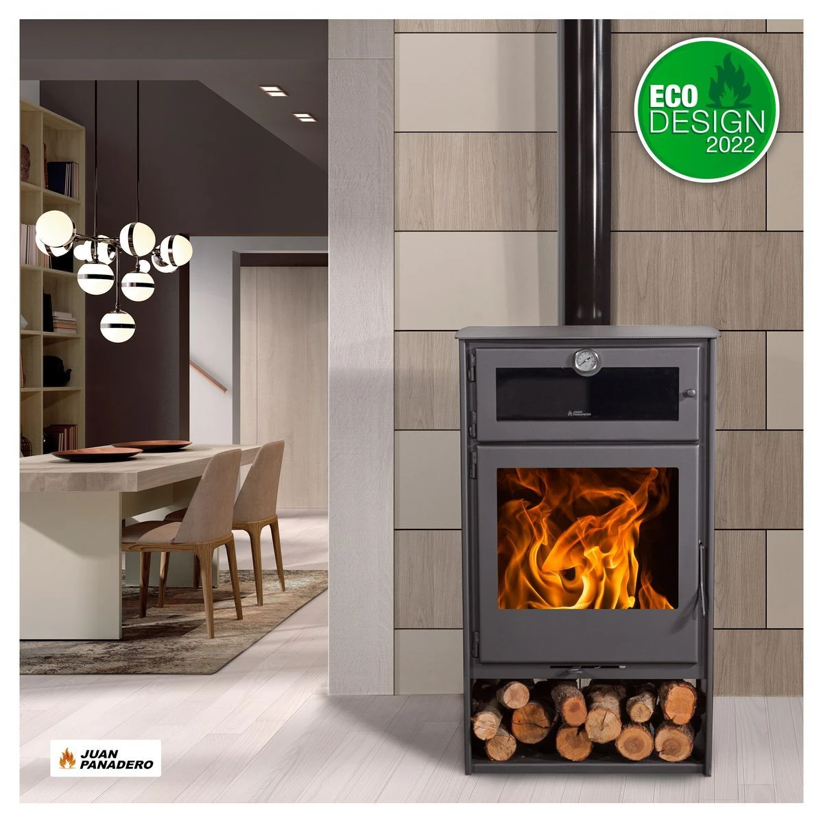 Poêle à Bois Avec Four - JUAN PANADERO NICE Titanium - 8KW 3 Poêle à Bois Avec Four - JUAN PANADERO NICE Titanium - 8KW