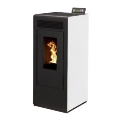 Poêle à Granulés Etanche Canalisable - EMAFLAM ANNA Blanc - 12,1 KW -MODERNA Soldes Magasin arianna 14 cana blanc 3quart