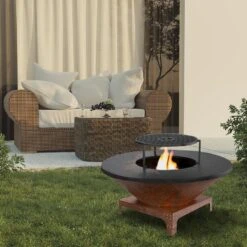 Brasero Plancha Bas CORTEN - Diamètre 1m