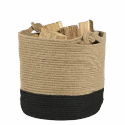 Range-bûches - CORBEILLE CARRICK - NOIR ET BEIGE - DIXNEUF