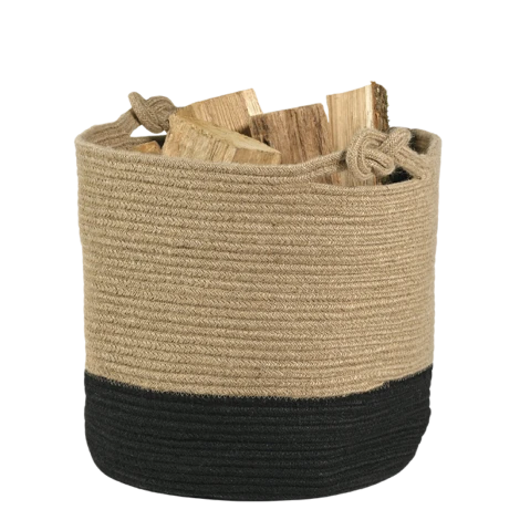 Range-bûches - CORBEILLE CARRICK - NOIR ET BEIGE - DIXNEUF 3 Range-bûches - CORBEILLE CARRICK - NOIR ET BEIGE - DIXNEUF