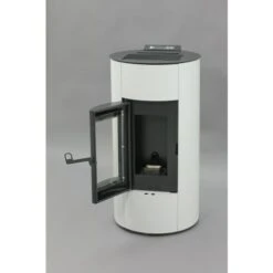 Pack Promo : Poêle à Granulés Etanche Avec Kit Ventouse - EMAFLAM NALA Blanc - 8.9 KW -MODERNA Soldes Magasin emaflam pack nala blanc kit ventouse 3