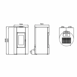 Pack Promo : Poêle à Granulés Etanche Avec Kit Ventouse - EMAFLAM NALA Bordeaux - 8.9 KW -MODERNA Soldes Magasin emaflam pack nala bordeaux kit ventouse 7