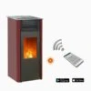 Pack Promo : Poêle à Granulés Etanche Avec WiFi - EMAFLAM REVA Bordeaux - 8.2 KW -MODERNA Soldes Magasin emaflam pack reva wifi bordeaux 1
