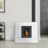 Poêle à Granulés Etanche EMAFLAM SYLA 9 KW Blanc -MODERNA Soldes Magasin emaflam syla blanc 1
