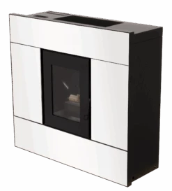 Poêle à Granulés Etanche EMAFLAM SYLA 9 KW Blanc -MODERNA Soldes Magasin emaflam syla blanc 3