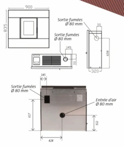 Poêle à Granulés Etanche EMAFLAM SYLA 9 KW Noir 15 Poêle à Granulés Etanche EMAFLAM SYLA 9 KW Noir -MODERNA Soldes Magasin emaflam syla noir 6