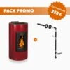 Pack Promo : Poêle à  Granulés Etanche Avec Kit Ventouse - EMAFLAM ALBA Bordeaux - 11.4 KW -MODERNA Soldes Magasin fp image kit ventouse alba rouge