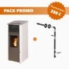 Pack Promo : Poêle à Granulés Etanche Connecté Avec Kit Ventouse - EMAFLAM REVA Blanc - 8.2 KW -MODERNA Soldes Magasin fp image kit ventouse reva blanc