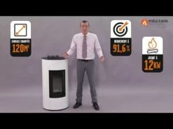 Poêle à Granulés Etanche - EMAFLAM ALBA Noir - 11.4 KW -MODERNA Soldes Magasin hqdefault 2 92