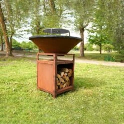 Brasero Plancha Haut CORTEN - Diamètre 85cm -MODERNA Soldes Magasin image 5 1