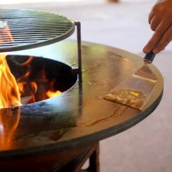 Brasero Plancha Bas CORTEN - Diamètre 85cm -MODERNA Soldes Magasin lo