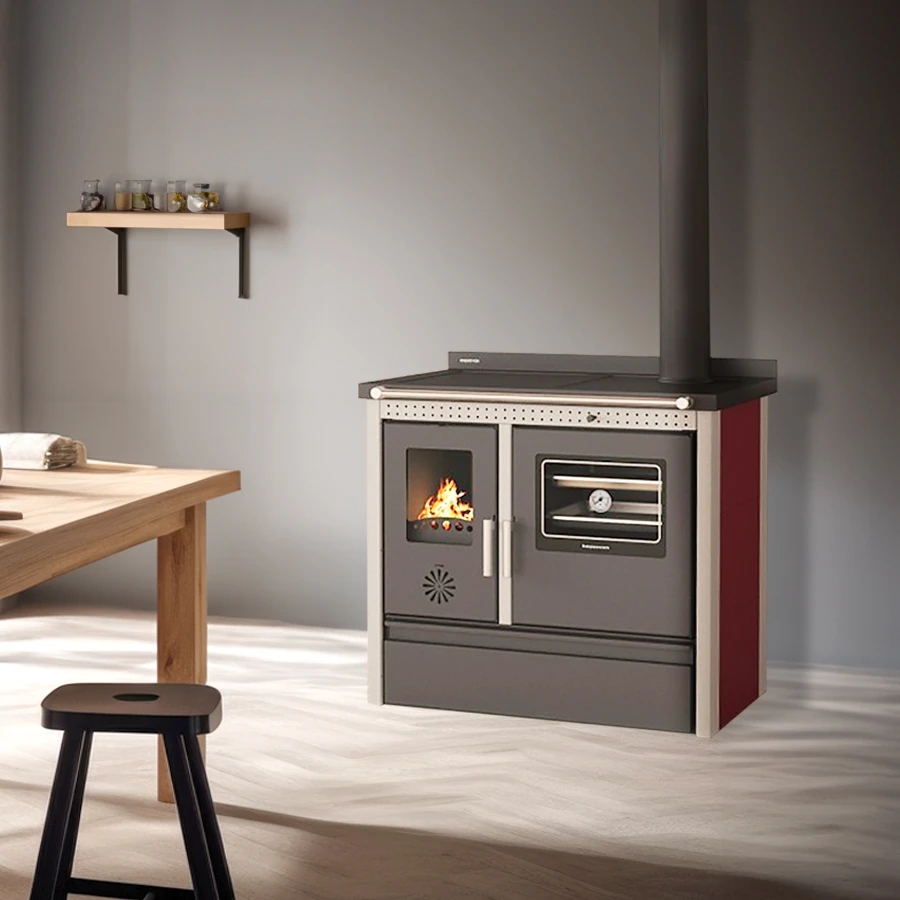 Cuisinière à Bois - MODERNA Cooky Luxe Rouge - 11 KW 4 Cuisinière à Bois - MODERNA Cooky Luxe Rouge - 11 KW – Image 2