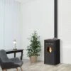 Poêle à Granulés BELLEZA Puerto Noir 11KW -MODERNA Soldes Magasin mis milena noir 900x900 1