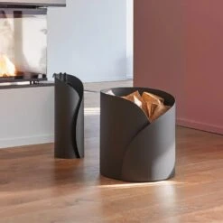 Range-bûches - PETALE - NOIR - DIXNEUF -MODERNA Soldes Magasin mis range buche pteal