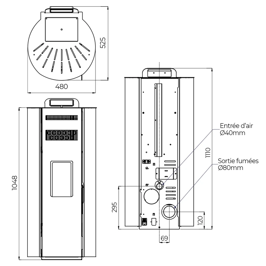 Poêle à Granulés Etanche - EMAFLAM CALIXTE Bordeaux - 12,1 KW 6 Poêle à Granulés Etanche - EMAFLAM CALIXTE Bordeaux - 12,1 KW – Image 4