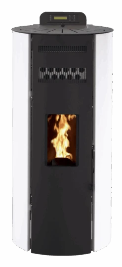 Poêle à Granulés Etanche - EMAFLAM CALIXTE Blanc - 12,1kW -MODERNA Soldes Magasin mod12 ers face