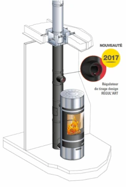 Té Régulateur POUJOULAT Régul'art émaillé Noir Diamètre 130 Mm -MODERNA Soldes Magasin poujoulat 56130981 4