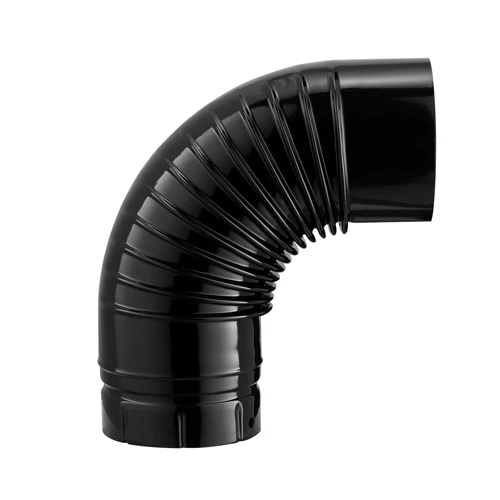Coude émaillé Plissé De 90° De Couleur Noir Brillant Et De 150 Mm De Diamètre - POUJOULAT - 56150441 3 Coude émaillé Plissé De 90° De Couleur Noir Brillant Et De 150 Mm De Diamètre - POUJOULAT - 56150441
