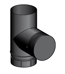 Té Régulateur POUJOULAT Régul'art émaillé Noir Diamètre 150 Mm