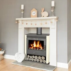 Poêle à Bois - BELLEZA RUBIN Ivoire - 13kW -MODERNA Soldes Magasin rubin blanc 1