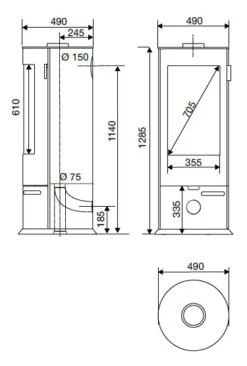 Poêle à Bois SUPRA CHLOE 6 KW Noir 8 Poêle à Bois SUPRA CHLOE 6 KW Noir -MODERNA Soldes Magasin supra chloe noir 3